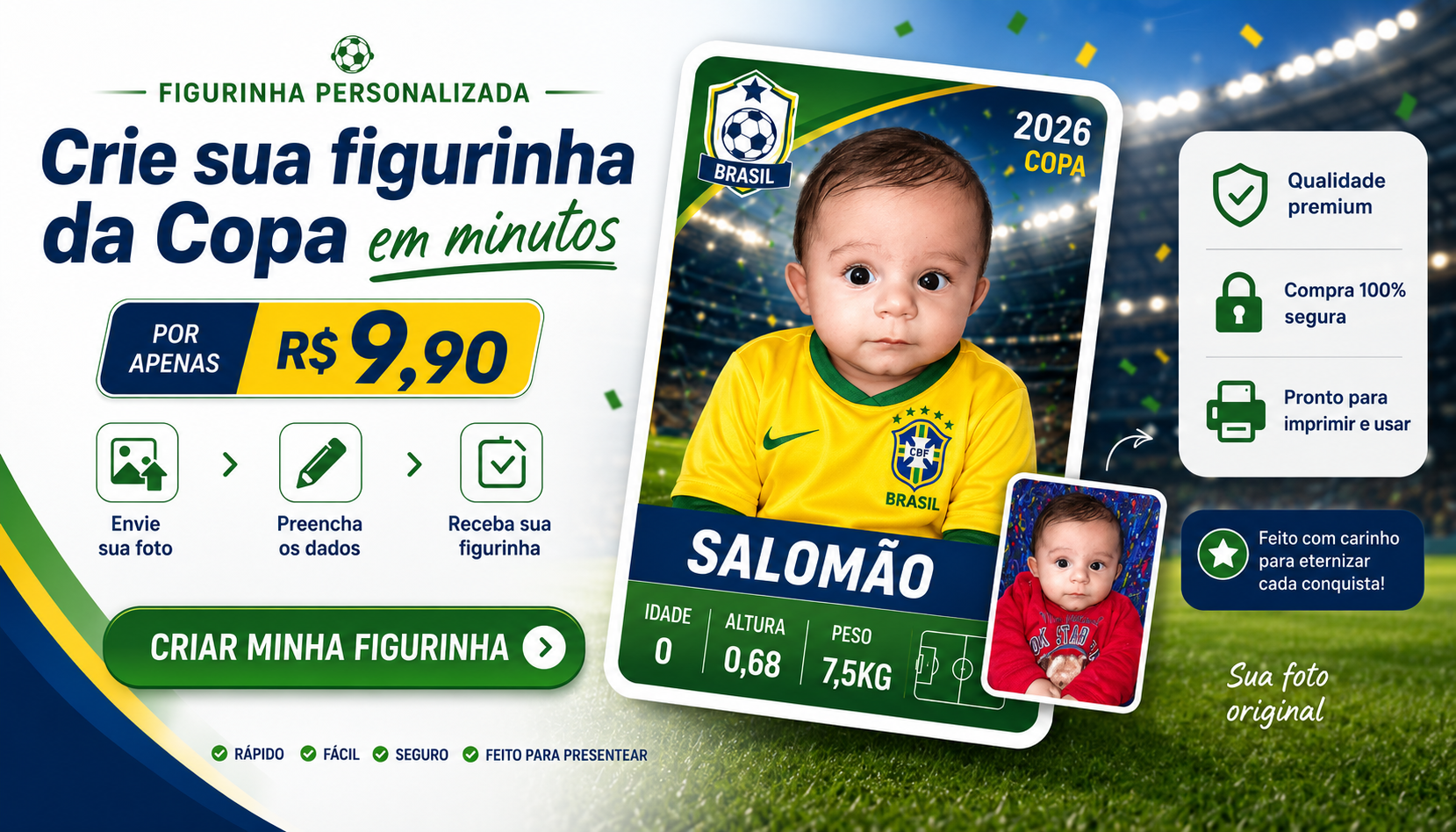 Crie sua figurinha personalizada da Copa